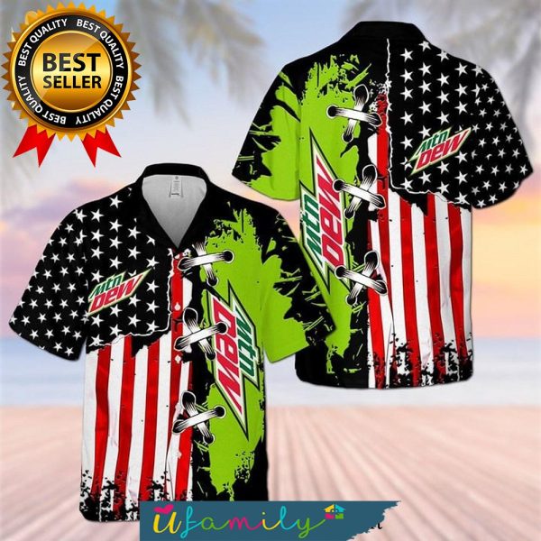Mountain Dew American Flag Best Combo All Over Print Hawaii Shirts Men