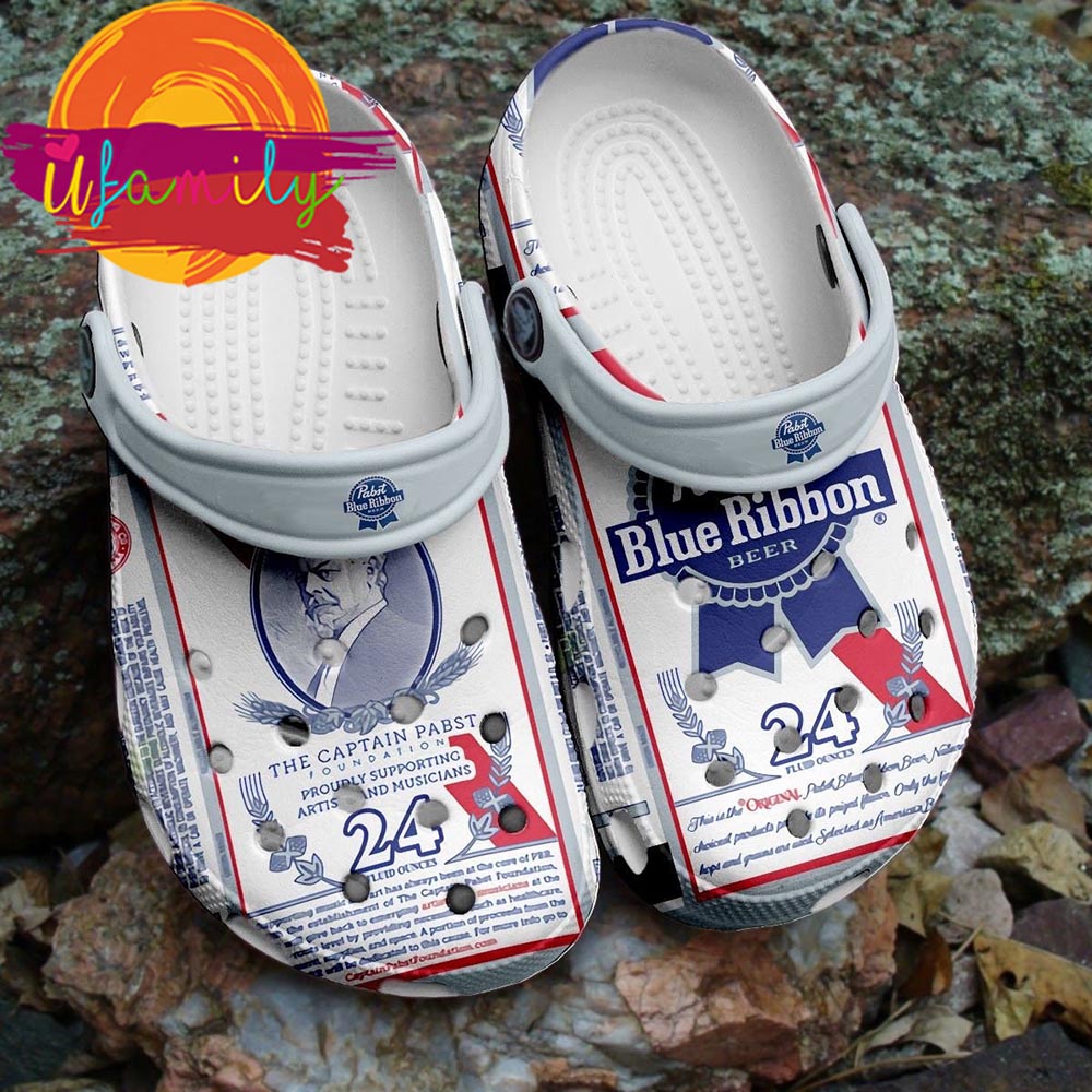 Pabst Blue Ribbon Beer Cool Crocs Shoes