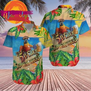 Parrot It’s 5 O’clock Somewhere Drinking Funny Hawaiian Shirt