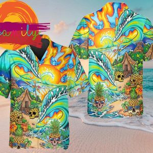 Personalized Colorful Skull Village Funny Hawaiian Shirt 1