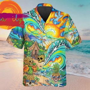 Personalized Colorful Skull Village Funny Hawaiian Shirt 3