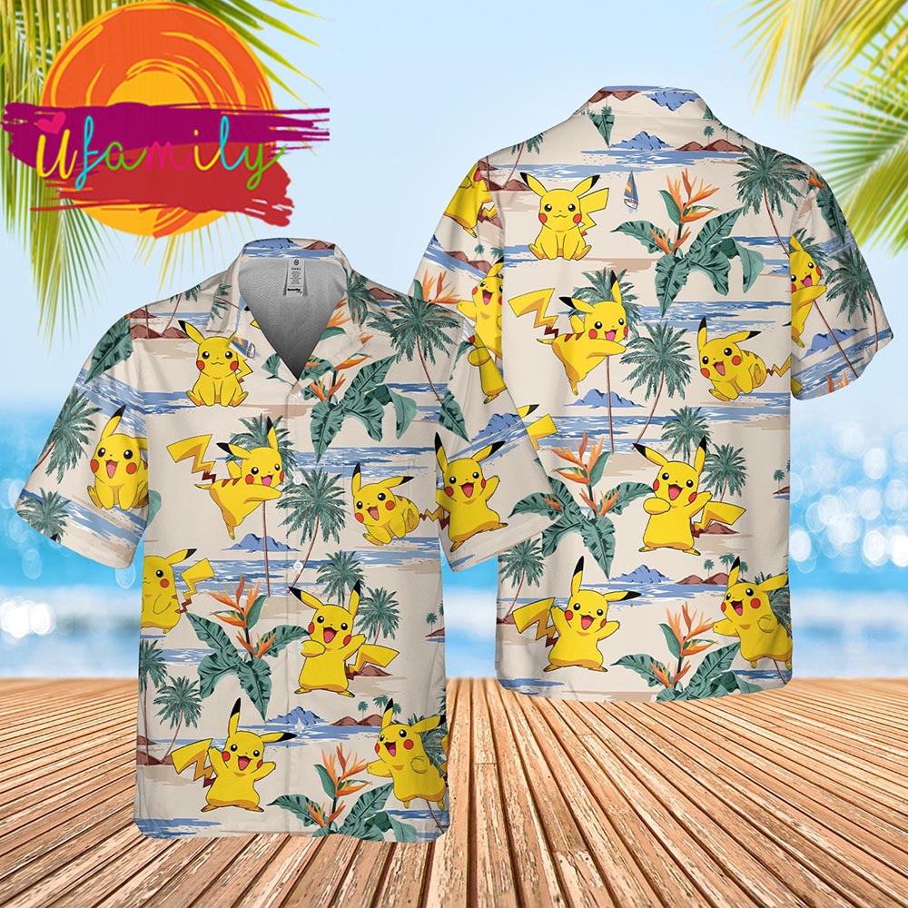 Pikachu Summer Vacation Funny Hawaiian Shirt