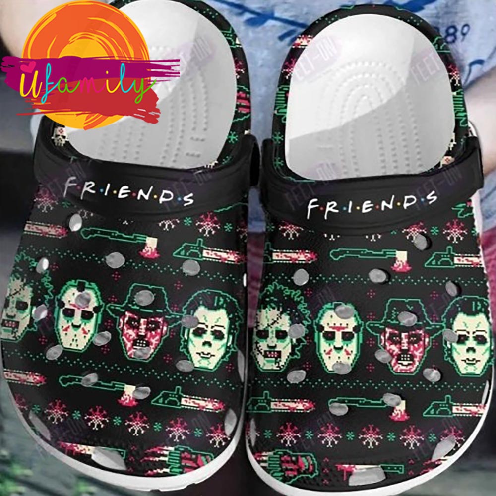 Pixel Art Friends Horror Movie Halloween Crocs Classic Clogs Shoes
