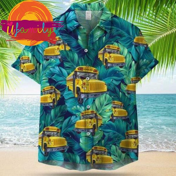 School Bus Back To Summer Cool Hawaiian Shirt