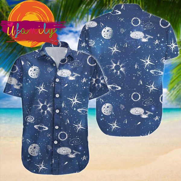 Spaceship Trek Starships Beach Men Hawaiian Shirt