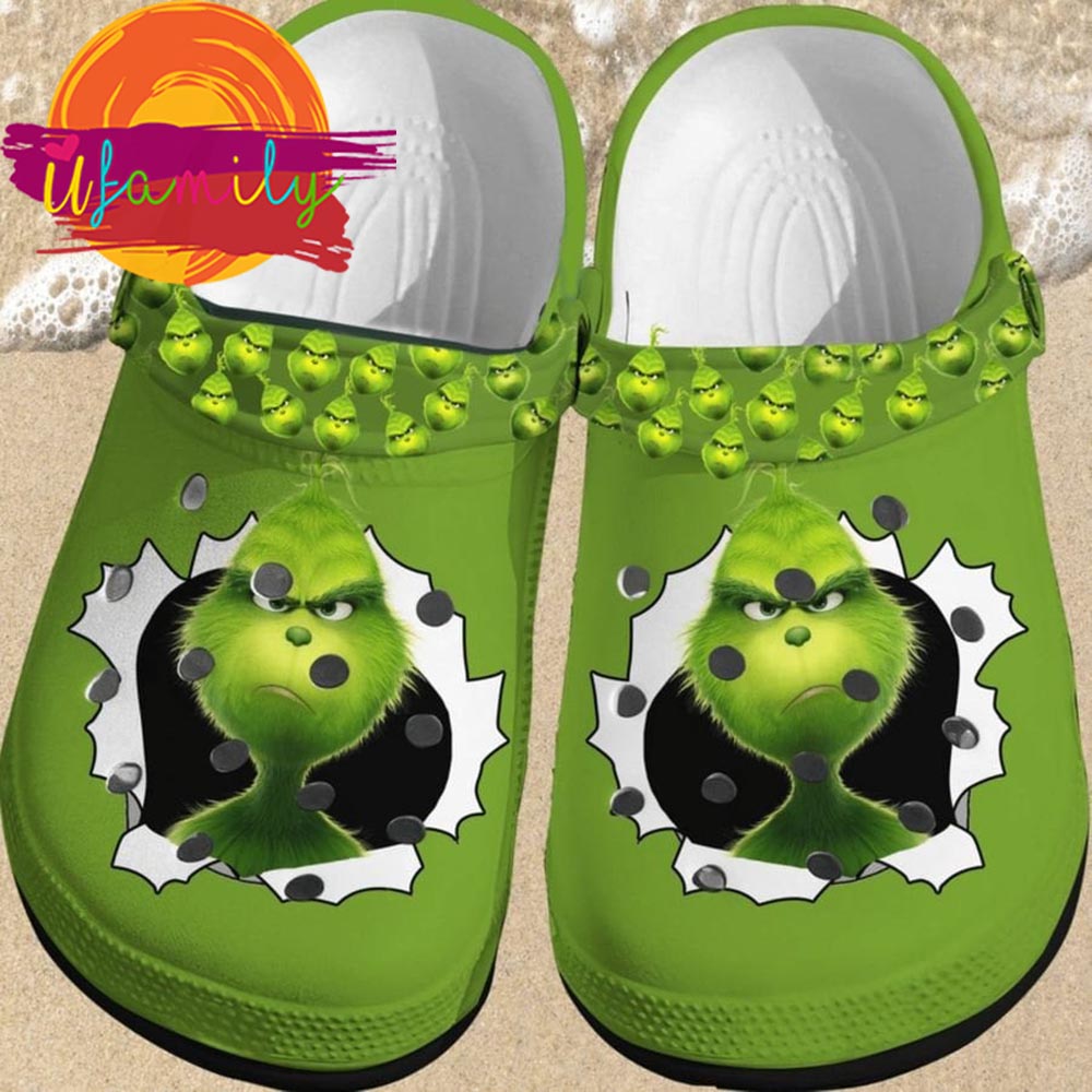 The Grinch Face Angry Scratch Christmas Grinchmas Crocs Crocband Shoes