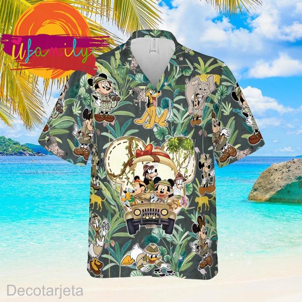 Vintage Disney Animal Kingdom Mickey And Friends Cool Hawaiian Shirt