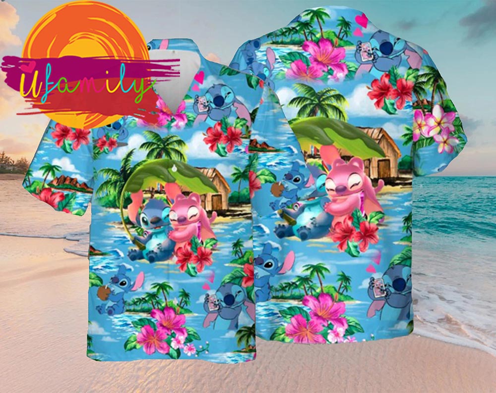 Women Stitch Disney Tropical Cool Hawaiian Shirt