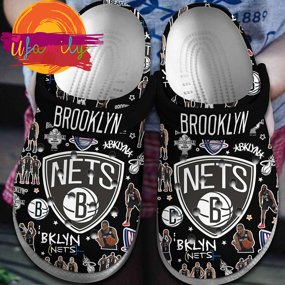 Brooklyn Nets NBA Basketball Sport Crocs Crocband Clogs Shoes