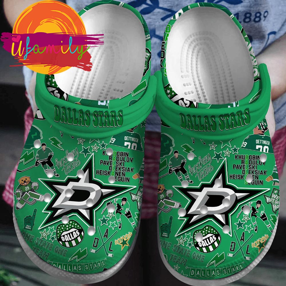 Dallas Stars Ice Hockey Team NHL Sport Crocs Clogs Crocband Shoes