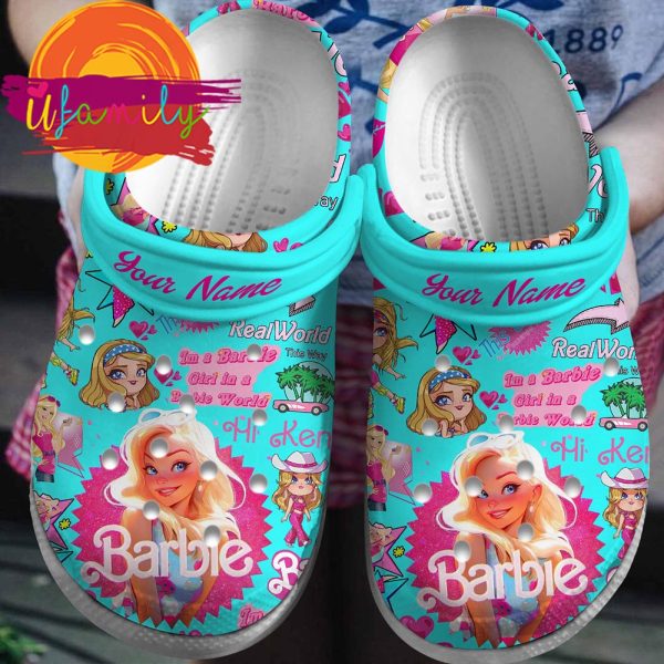 Customized Barbie Cartoon Crocs Shoes