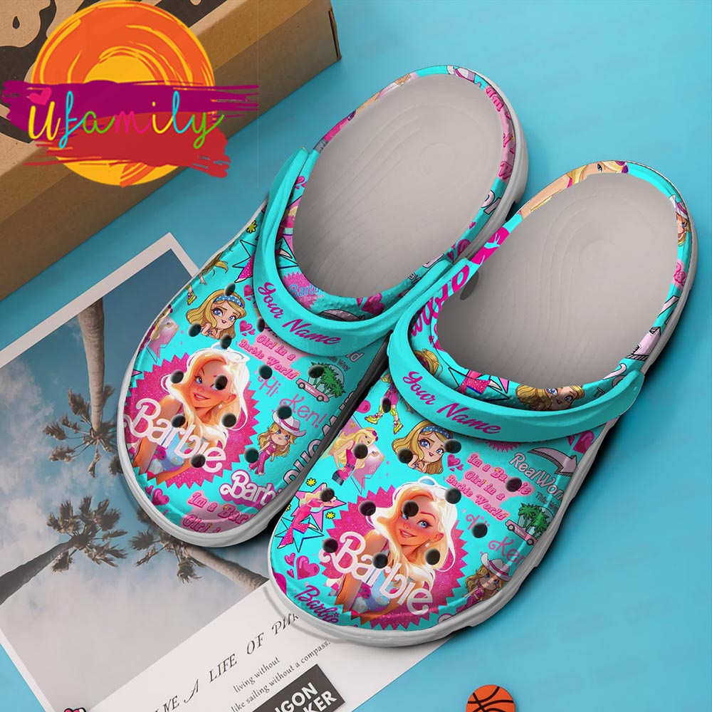 Customized Barbie Cartoon Crocs Shoes