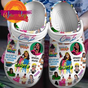 Footwearmerch Cardi B Rapper Music Crocs Crocband Clogs Shoes For Men Women and Kids Footwearmerch 1 70 11zon