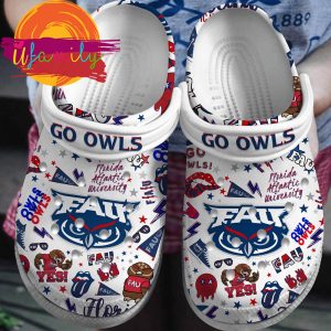 Footwearmerch Florida Atlantic Owls Crocs Clogs Crocband Shoes Comfortable For Men Women and Kids Footwearmerch 1 26 11zon