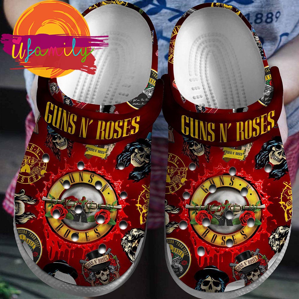 Guns N Rose Music Band Crocs Crocband Clogs Shoes