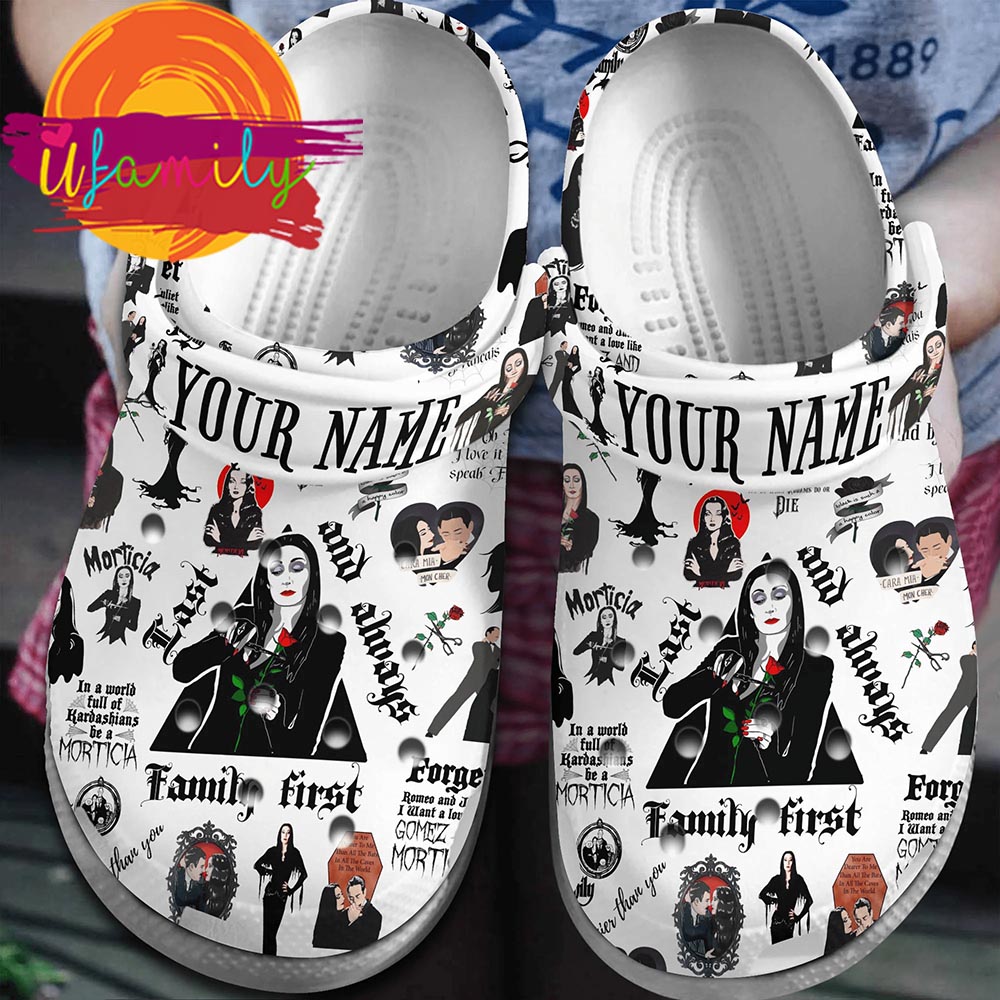 Mother Day Morticia Addams Crocs Crocband Clogs Shoes