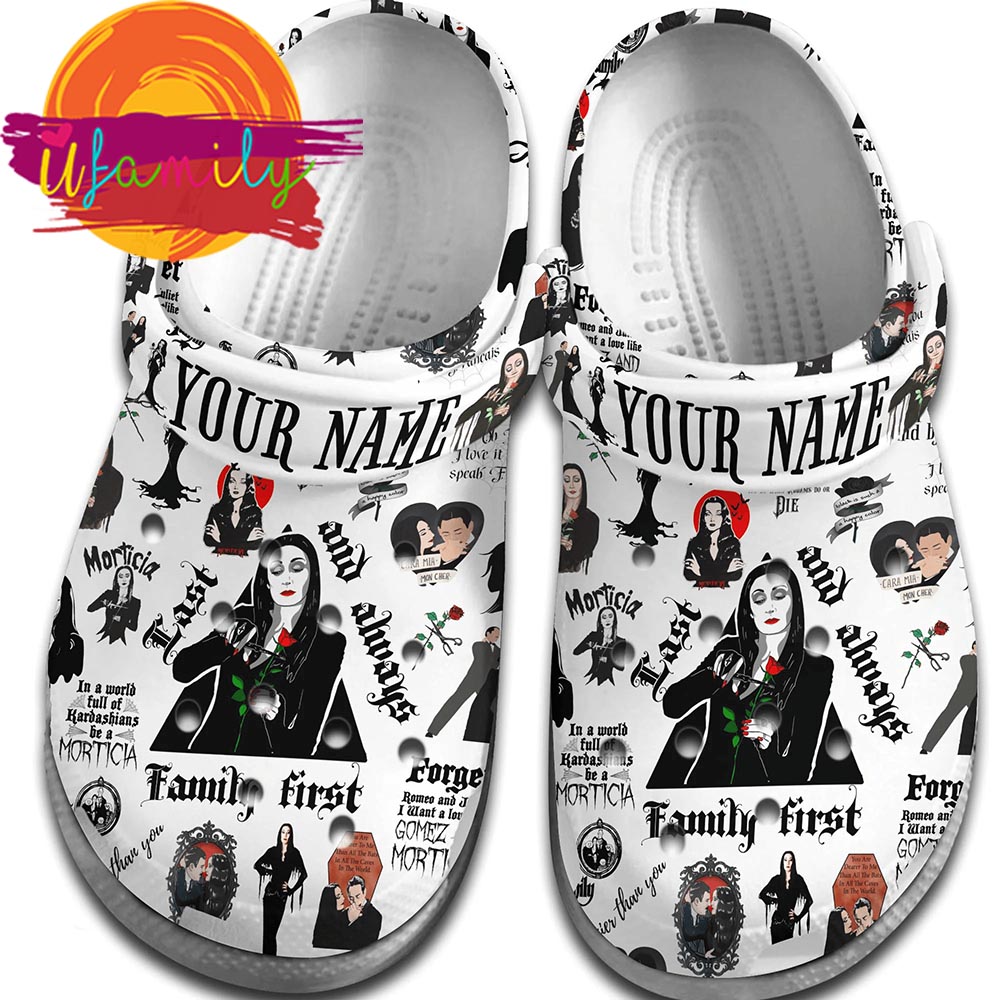 Mother Day Morticia Addams Crocs Crocband Clogs Shoes