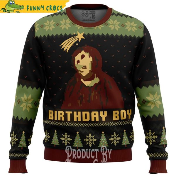 Birthday Boy The Ruined Fresco Of Jesus Ugly Christmas Sweater