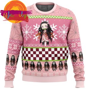 Chibi Nezuko Kamado Demon Slayer Ugly Christmas Sweater