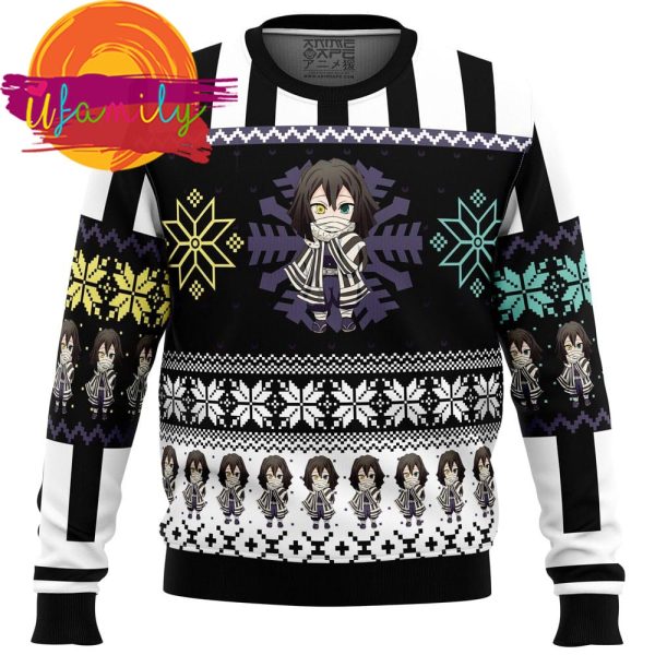 Chibi Obanai Iguro Demon Slayer Ugly Christmas Sweater