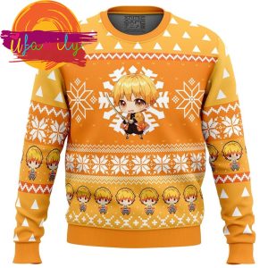 Chibi Zenitsu Agatsuma Demon Slayer Ugly Christmas Sweater