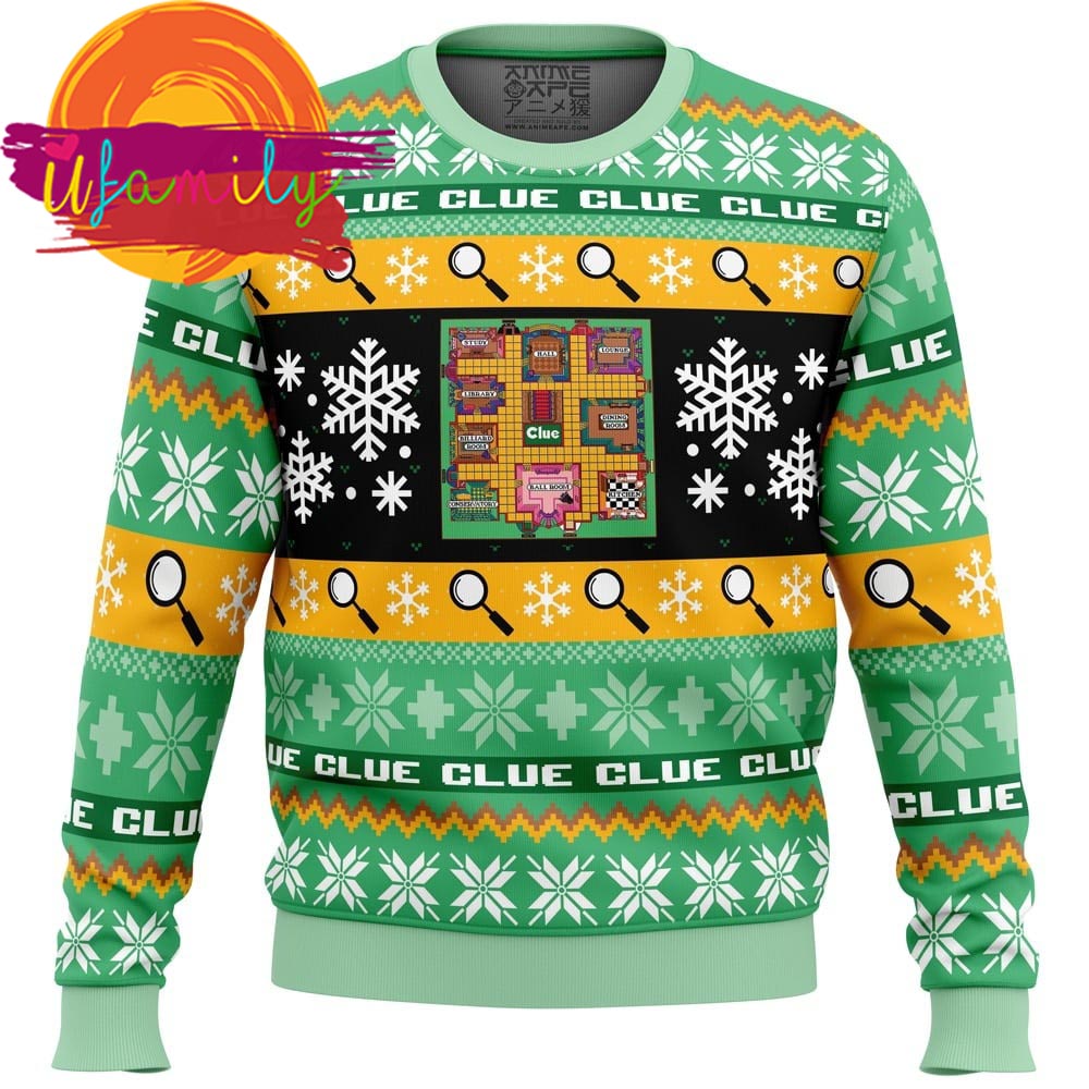 Clue Board Games Ugly Christmas Sweater