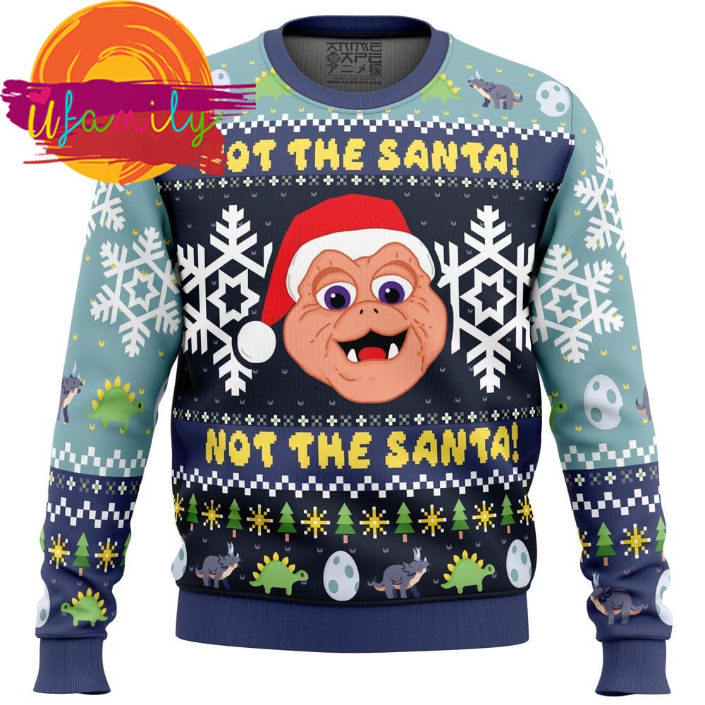 Not The Santa Dinosaur Ugly Christmas Sweater