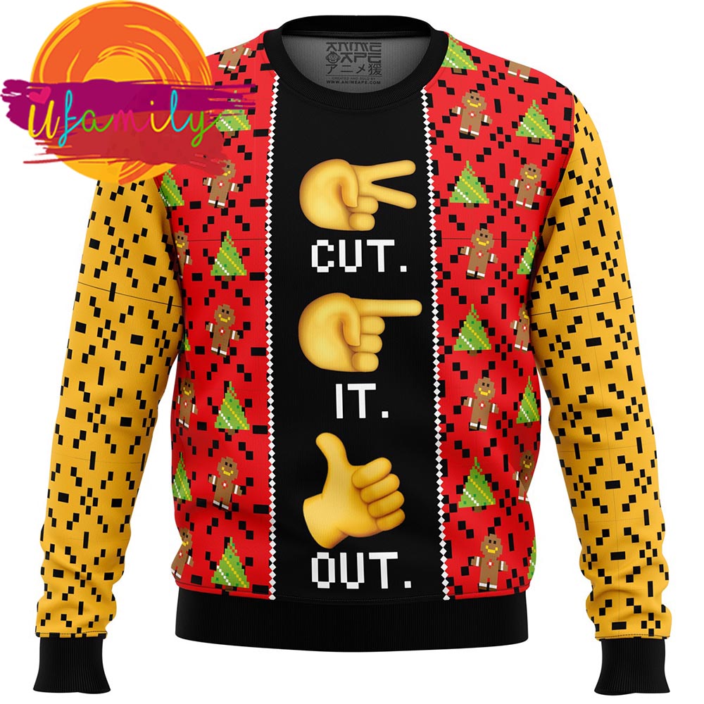 Cut It Out Ugly Christmas Sweater