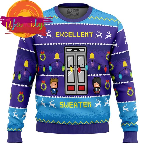 Excellent Sweater Bill And Ted Ugly Christmas Sweater