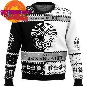 Game Of Thrones House Black And White Ugly Christmas Sweater
