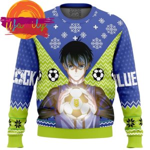 Isagi Yochi Blue Lock Ugly Christmas Sweater