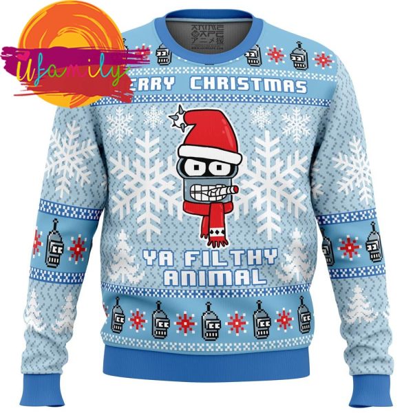 Merry Christmas Ya Filthy Animal Futurama Ugly Christmas Sweater