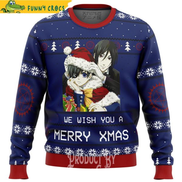 Merry Xmas Black Butler Ugly Christmas Sweater