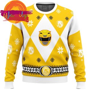 Mighty Morphin Power Rangers Yellow Ugly Christmas Sweater