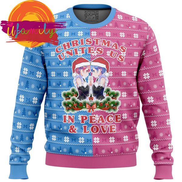 Re Zero Ram And Rem Christmas Ugly Christmas Sweater
