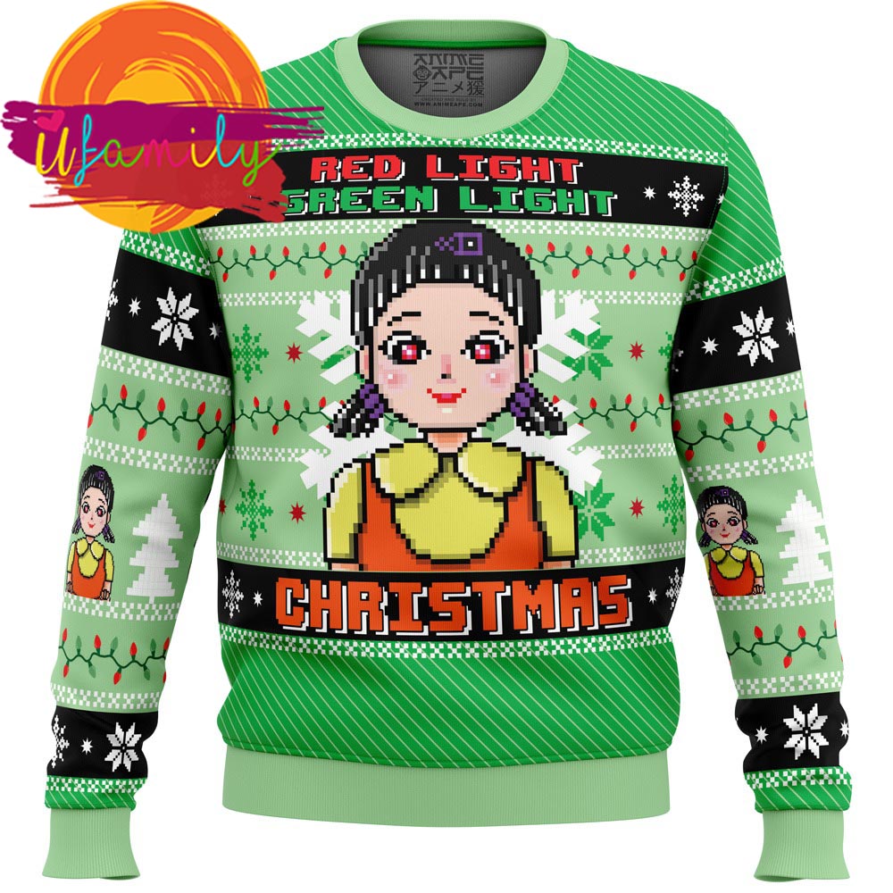 Red Light Green Light Squid Game Ugly Christmas Sweater