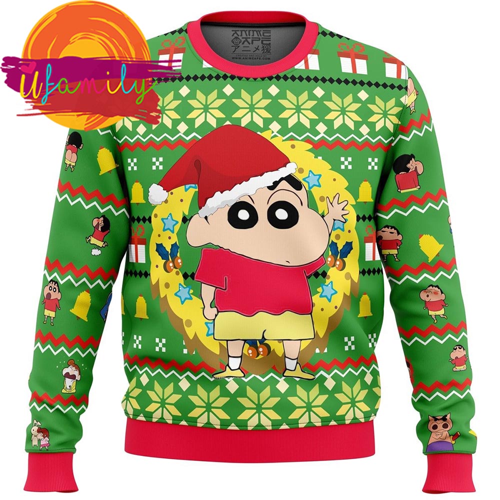 Santa Shinnosuke Ugly Christmas Sweater