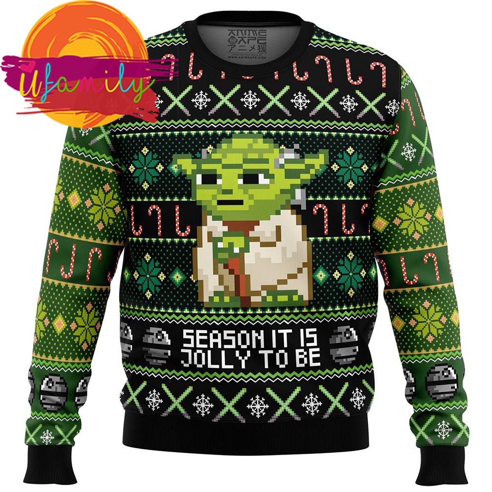 Season It Is Jolly To Be Yoda Ugly Christmas Sweater