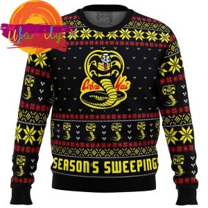 Season’s Sweepings Cobra Kai Karate Kid Ugly Christmas Sweater