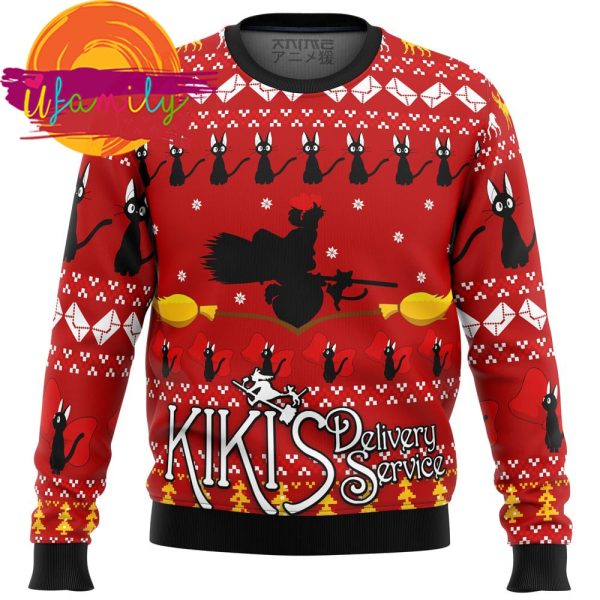Silhouette Kiki’s Delivery Service Ugly Christmas Sweater