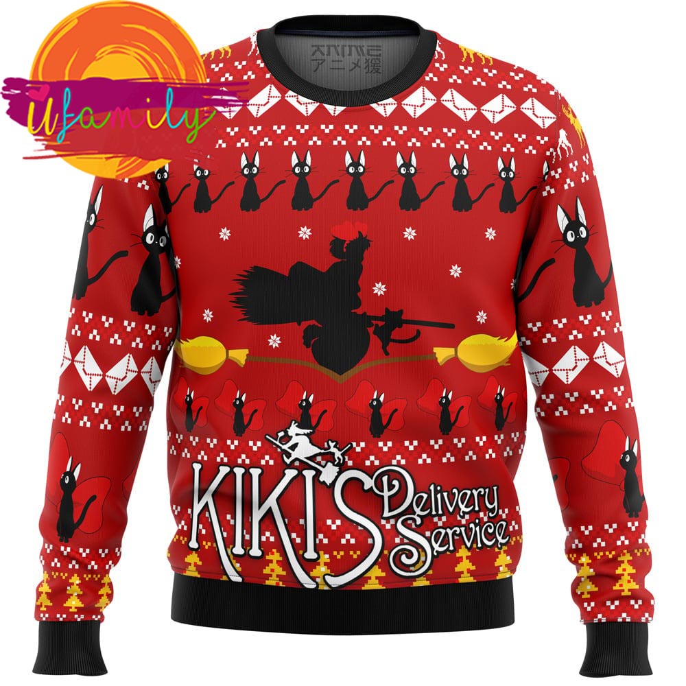 Silhouette Kiki's Delivery Service Ugly Christmas Sweater
