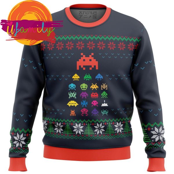 Space Invaders Ugly Christmas Sweater