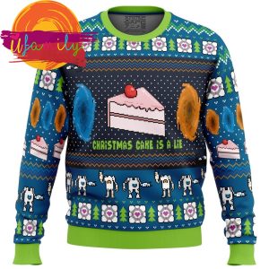 The Christmas Cake Is A Lie Portal 2 Ugly Christmas Sweater