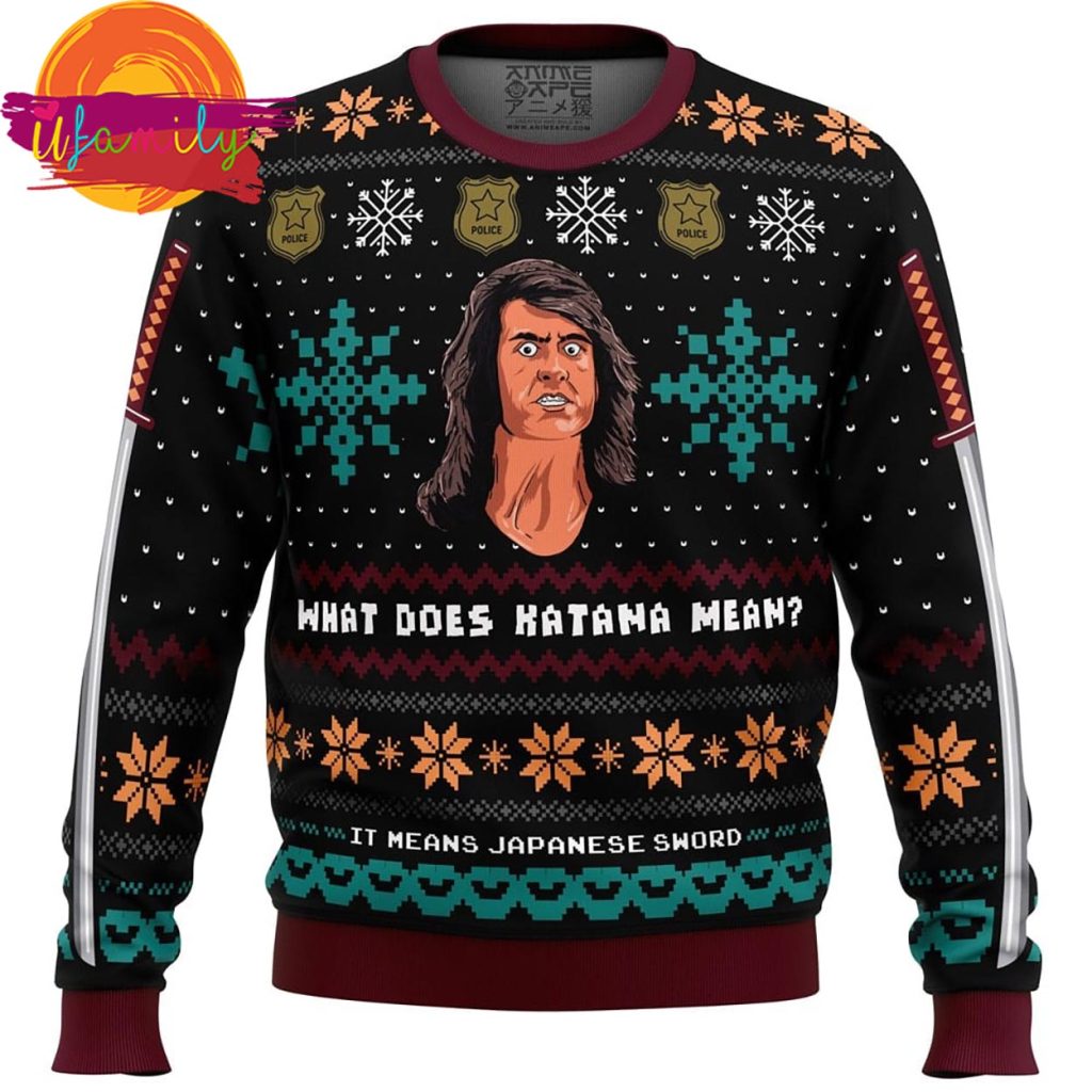 What Does Katana Mean Samurai Cop Ugly Christmas Sweater
