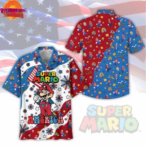 4th Of July America Super Mario Hawaiian Shirt 1