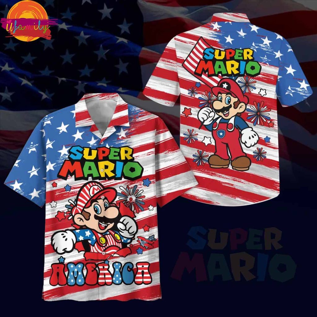 4th Of July Super Mario Hawaiian Shirt