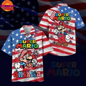 4th Of July Super Mario Hawaiian Shirt 1