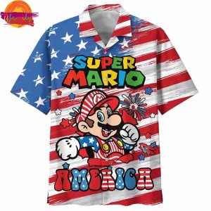 4th Of July Super Mario Hawaiian Shirt 3