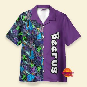 Custom Beerus Purple Dragon Ball Z Hawaiian Shirt 1