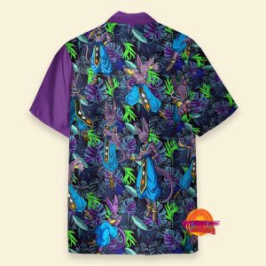 Custom Beerus Purple Dragon Ball Z Hawaiian Shirt 2
